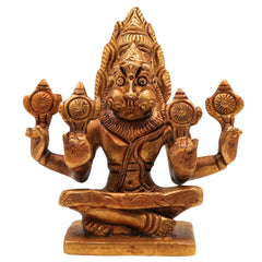 Brass Yoga Narasimha Idol, Yoga-Narasingh Statue, Narsimha Murthi, Narasingh Vigraha, Gold, 4.5 Inch, 1 Piece