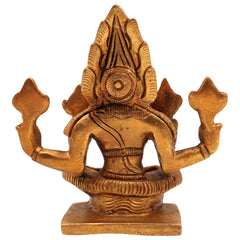 Brass Yoga Narasimha Idol, Yoga-Narasingh Statue, Narsimha Murthi, Narasingh Vigraha, Gold, 4.5 Inch, 1 Piece