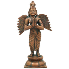 Handcrafted Bronze Garuda Dev Idol | Vishnu Vahana Suparna Garuda Swamy Sculpture in Panchaloha for Temple & Home Decor,Brown, 10.5 Inch, 1 Piece