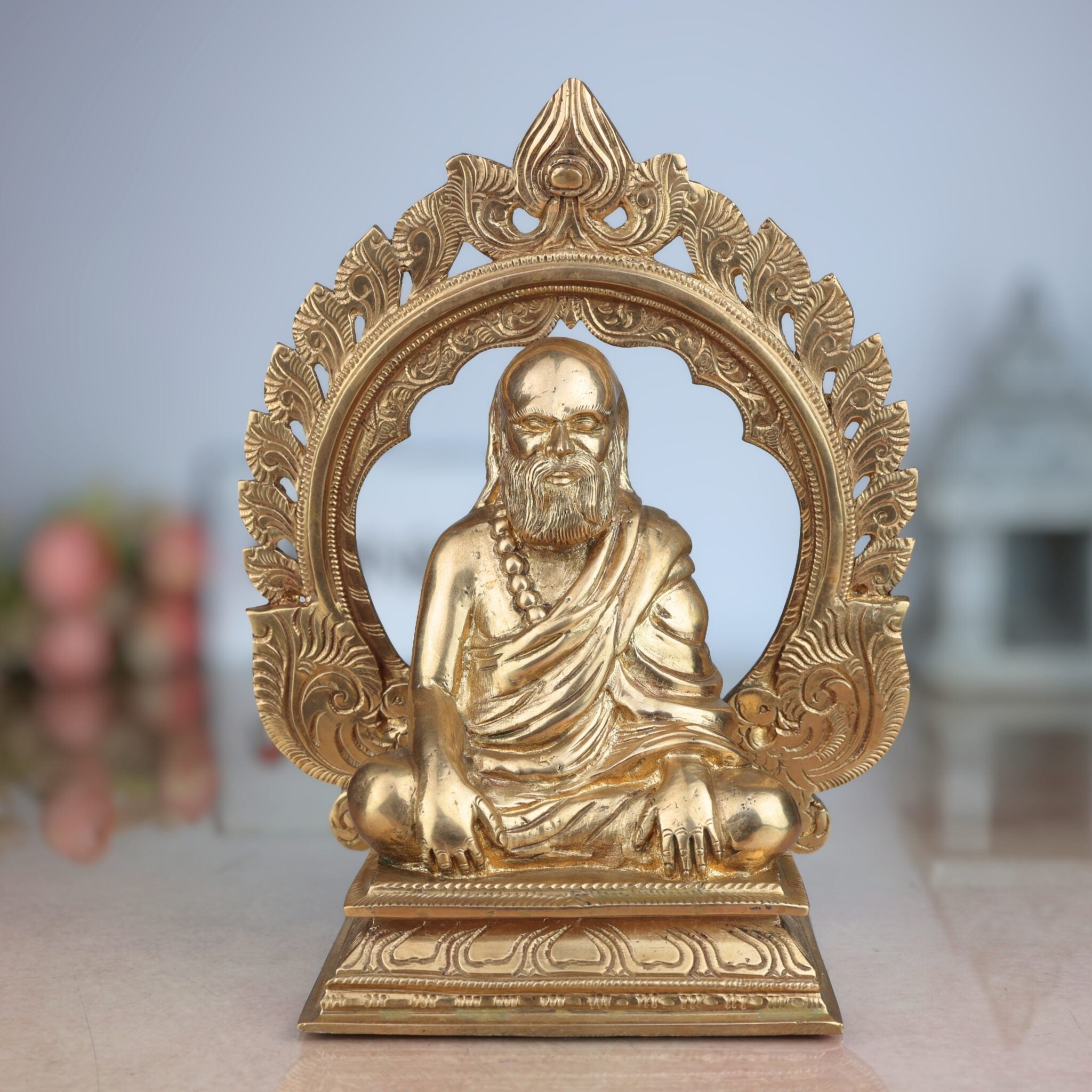 Pamban Swamigal Idol in Panchaloha Bronze – Handcrafted South Indian Temple Statue, Artisan-Made Murti for Pooja and Home Altar,Gold, 8 Inch, 1 Piece