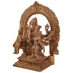 Handcrafted Panchaloha Riddhi Siddhi Ganesha Idol, Bronze Ganapati Vinayaka Statue, Vighnaharta Ganesh Murti for Home, Temple & Gifts,Gold, 6.5 Inch, 1 Piece