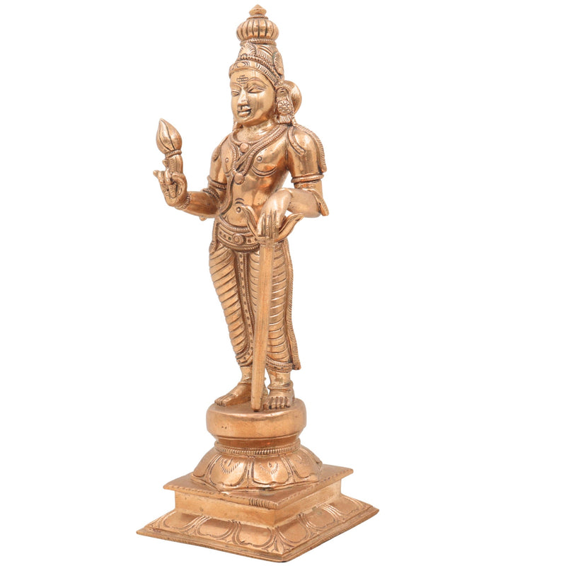Bronze Sundarar Idol, Sundareswarar Sundaresha Murti, Chola Style Shaivite Panchaloha Vigraha for Temple & Home Pooja,Gold, 11 Inch, 1 Piece
