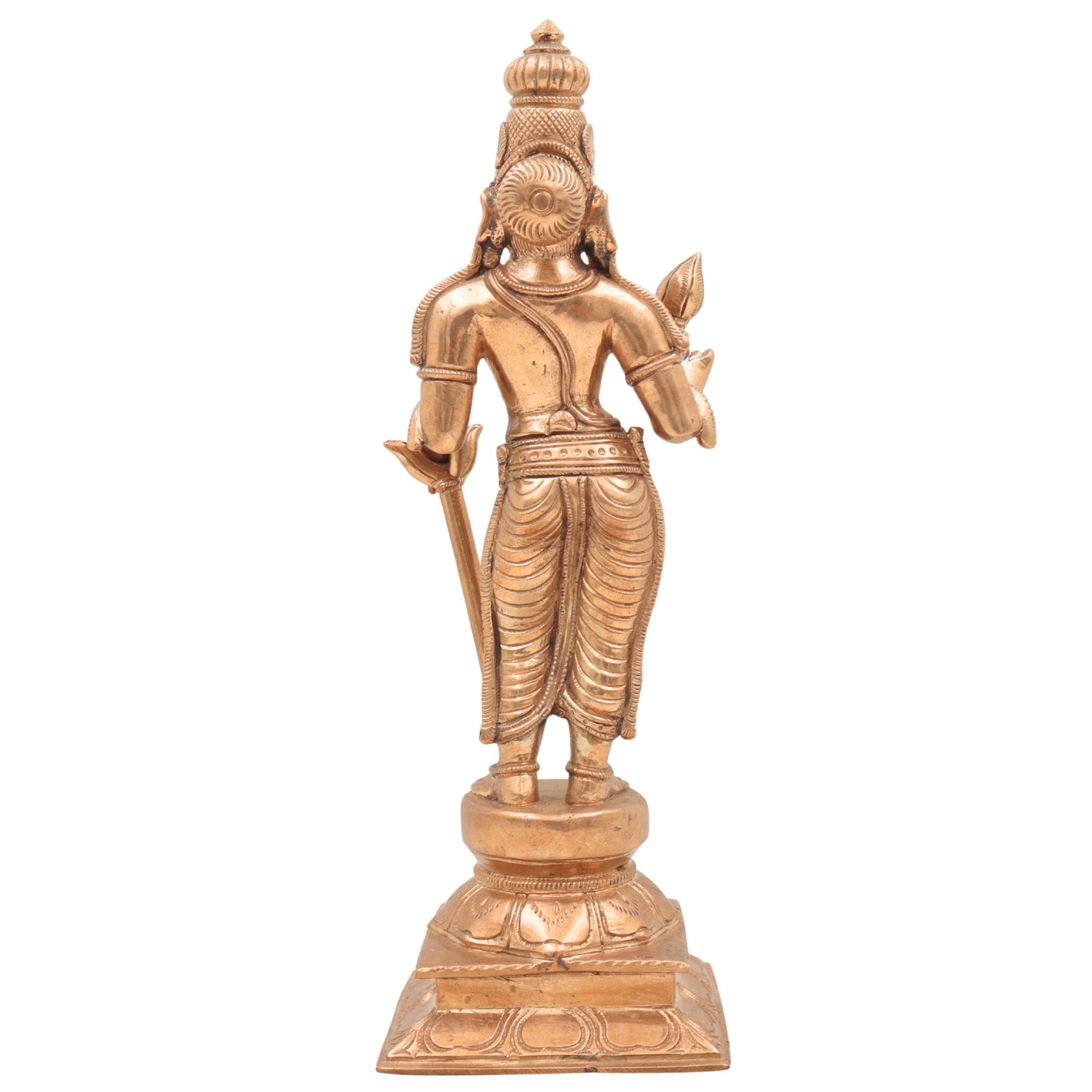 Bronze Sundarar Idol, Sundareswarar Sundaresha Murti, Chola Style Shaivite Panchaloha Vigraha for Temple & Home Pooja,Gold, 11 Inch, 1 Piece