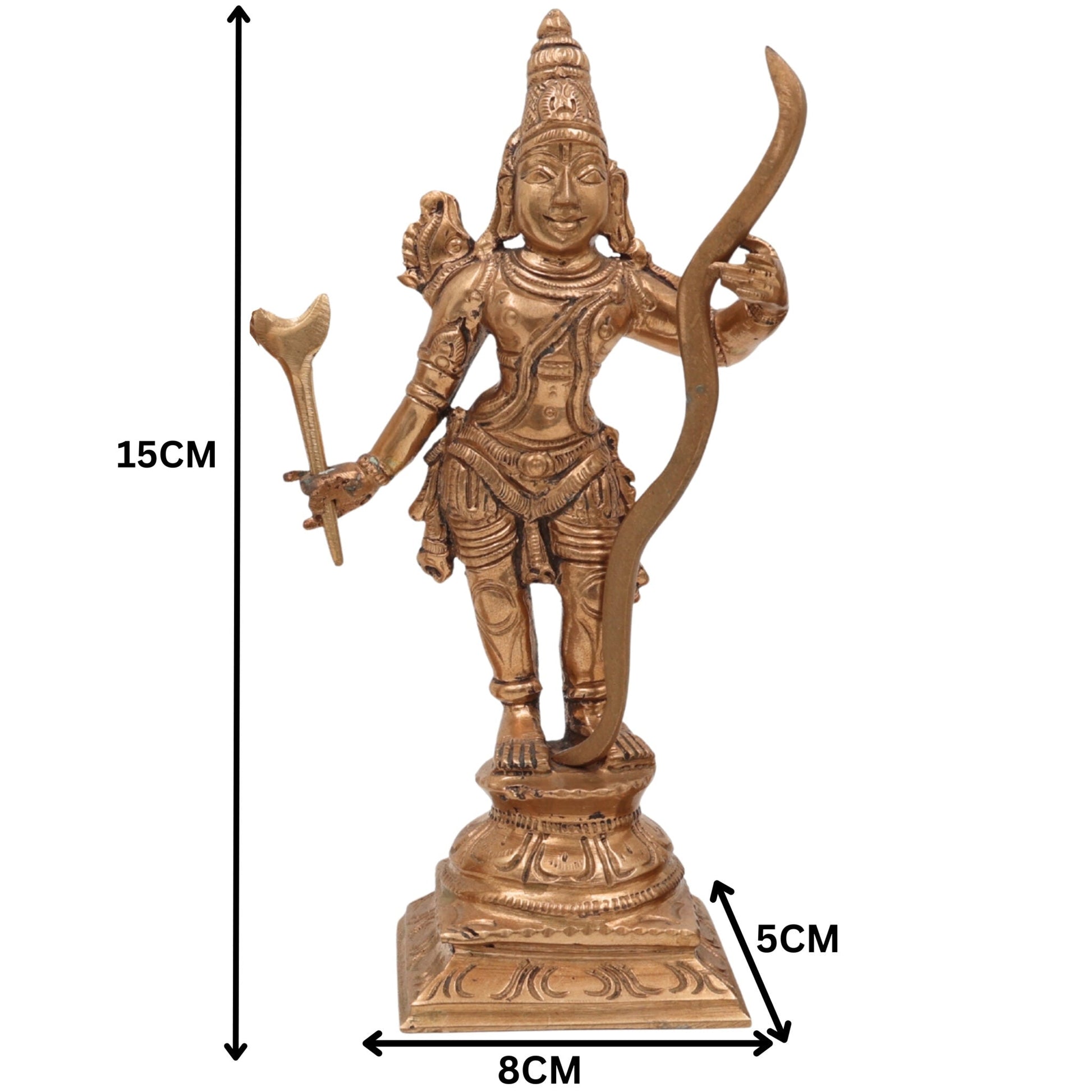 Shree Ram Darbar Panchaloha Bronze Idol – Ram Sita Lakshman Hanuman Murti | Handcrafted Chola Art Ram Parivar Statue for Temple & Home Decor,Gold, 6 Inch, 1 Piece