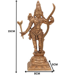 Shree Ram Darbar Panchaloha Bronze Idol – Ram Sita Lakshman Hanuman Murti | Handcrafted Chola Art Ram Parivar Statue for Temple & Home Decor,Gold, 6 Inch, 1 Piece