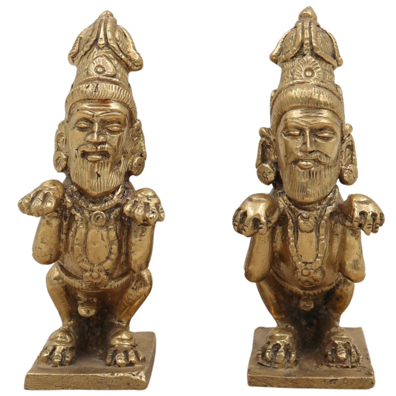 Handcrafted Bronze Purushamruga Yali Idol – Panchaloha Vyala Simhamukha Shardula Chola Art Temple Sculpture for Vastu & Home Décor,Gold, 3 Inch, 1 Piece