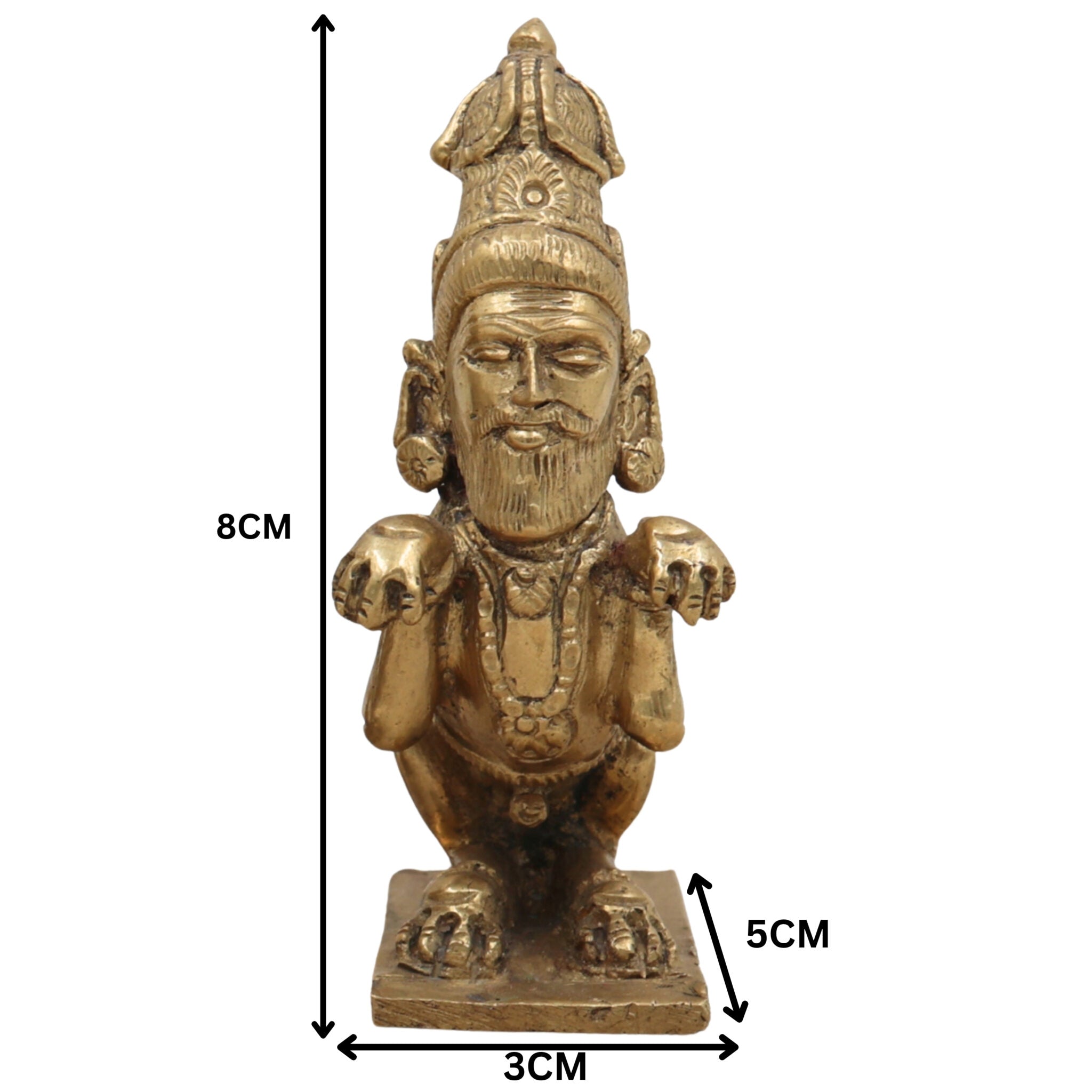 Handcrafted Bronze Purushamruga Yali Idol – Panchaloha Vyala Simhamukha Shardula Chola Art Temple Sculpture for Vastu & Home Décor,Gold, 3 Inch, 1 Piece