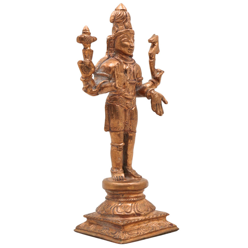 Handmade Panchaloha Bronze Shiva Idol | Mahadev Murti, Shambhu Statue, Bholenath Sculpture, Chola Art, Divine Hindu Deity,Gold, 6 Inch, 1 Piece