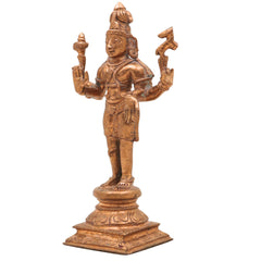Handmade Panchaloha Bronze Shiva Idol | Mahadev Murti, Shambhu Statue, Bholenath Sculpture, Chola Art, Divine Hindu Deity,Gold, 6 Inch, 1 Piece