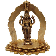 Brass Venkateshwara Balaji Idol | Tirupati Srinivasa Govinda Statue | Pittal Peetal Hindu God Murti for Home Temple Pooja & Decor,Gold, 8 Inch, 1 Piece