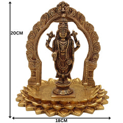 Brass Venkateshwara Balaji Idol | Tirupati Srinivasa Govinda Statue | Pittal Peetal Hindu God Murti for Home Temple Pooja & Decor,Gold, 8 Inch, 1 Piece