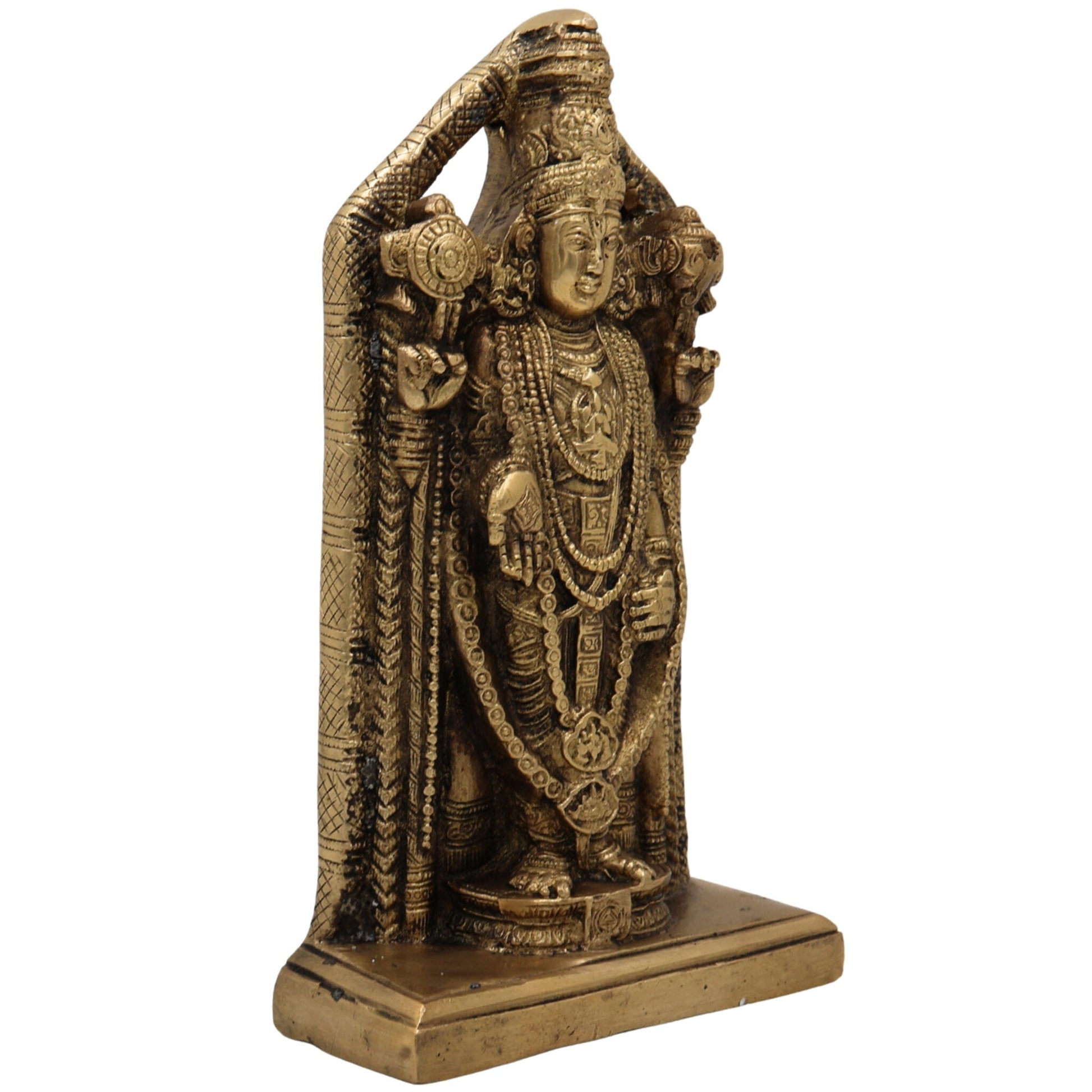 Brass Venkateswara Idol | Balaji Murti | Srinivasa Vigraha | Govinda Pratima | Narayana Pooja Statue | Temple & Home Decor | Gift Murti,Gold, 9 Inch, 1 Piece