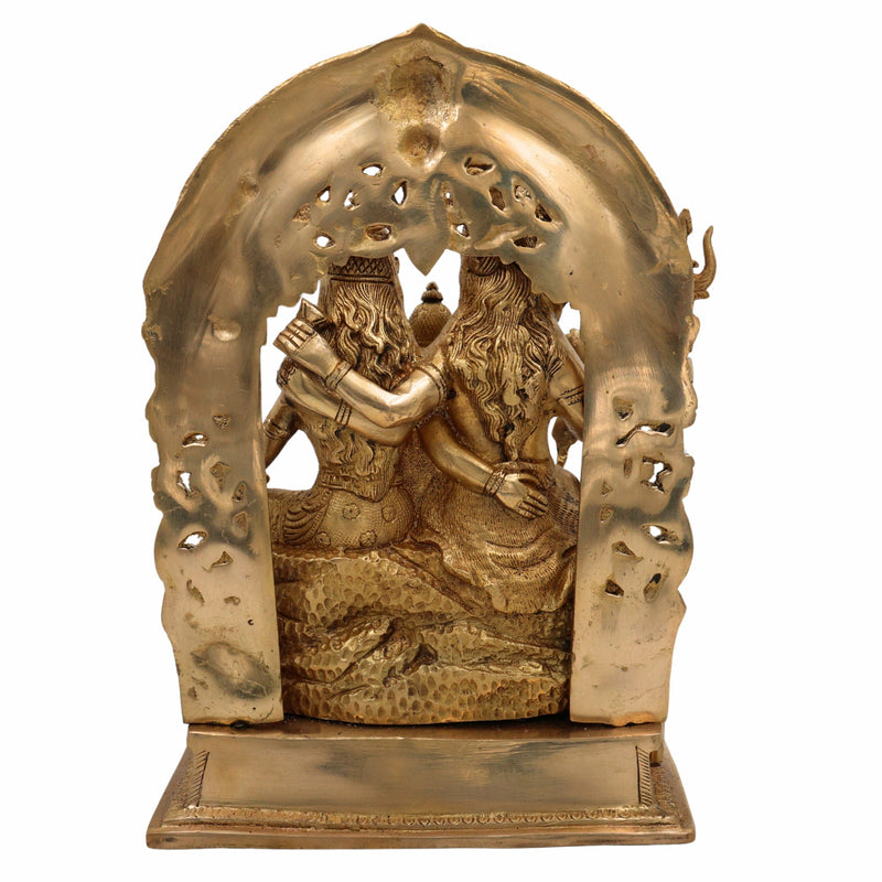 Brass Shiv Pariwar Idol with Shiva Lingam – Lord Shiva Family Murti | Pital Shiv Parivar Statue for Home Temple, Pooja & Deco,Gold, 12 Inch, 1 Piece