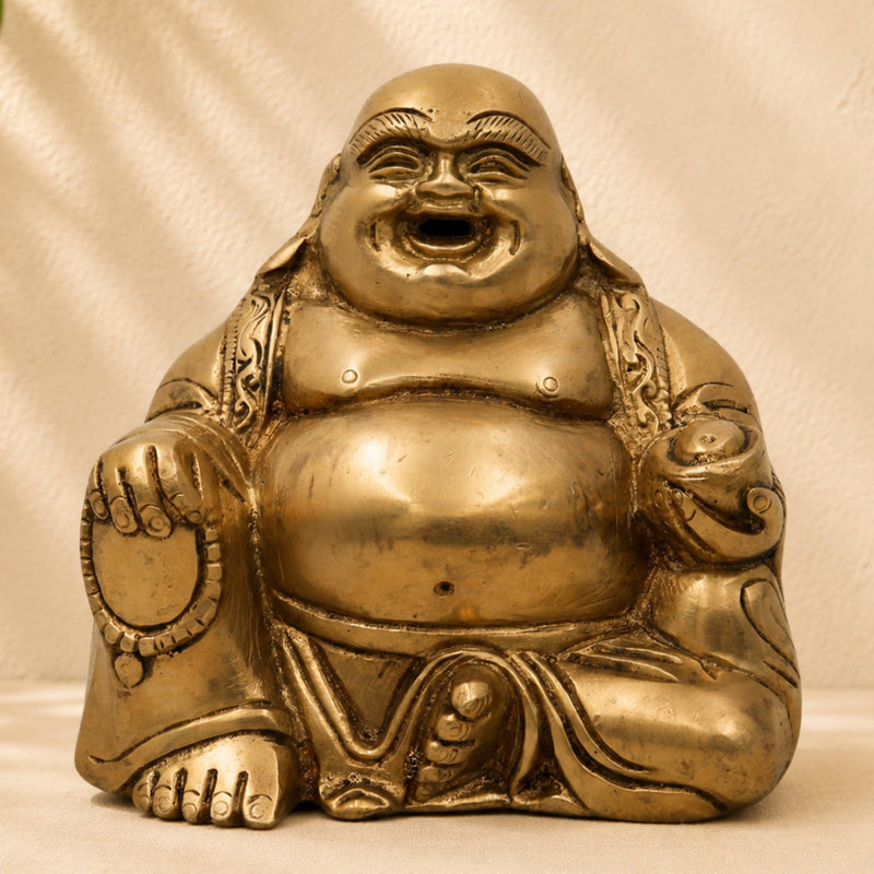 Brass Lord Kubera Idol | Kuber Murti Kuvera Vigraha Vaisravana Statue | Wealth God Dhanapati Pooja Sculpture for Home Temple Decor,Gold, 4.5 Inch, 1 Piece