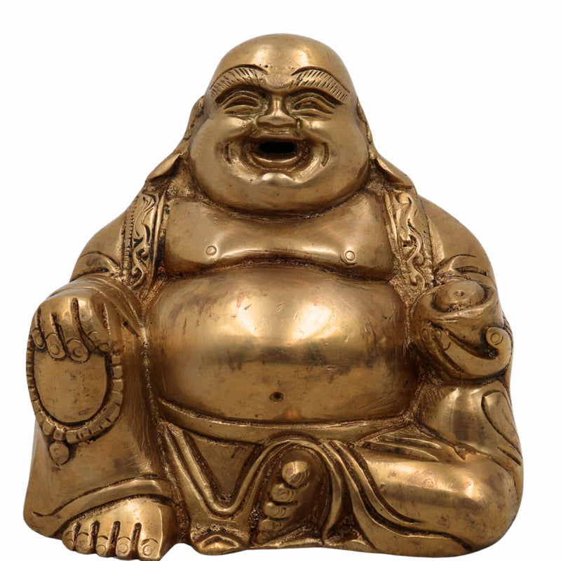 Brass Lord Kubera Idol | Kuber Murti Kuvera Vigraha Vaisravana Statue | Wealth God Dhanapati Pooja Sculpture for Home Temple Decor,Gold, 4.5 Inch, 1 Piece