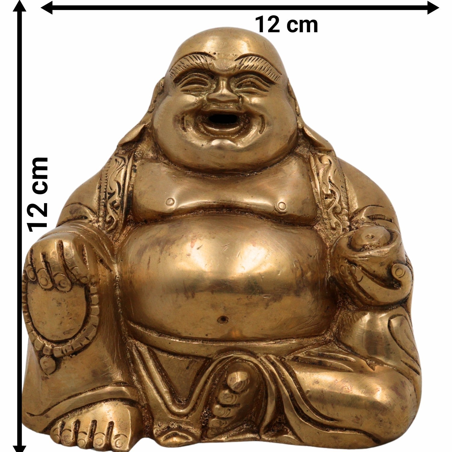 Brass Lord Kubera Idol | Kuber Murti Kuvera Vigraha Vaisravana Statue | Wealth God Dhanapati Pooja Sculpture for Home Temple Decor,Gold, 4.5 Inch, 1 Piece