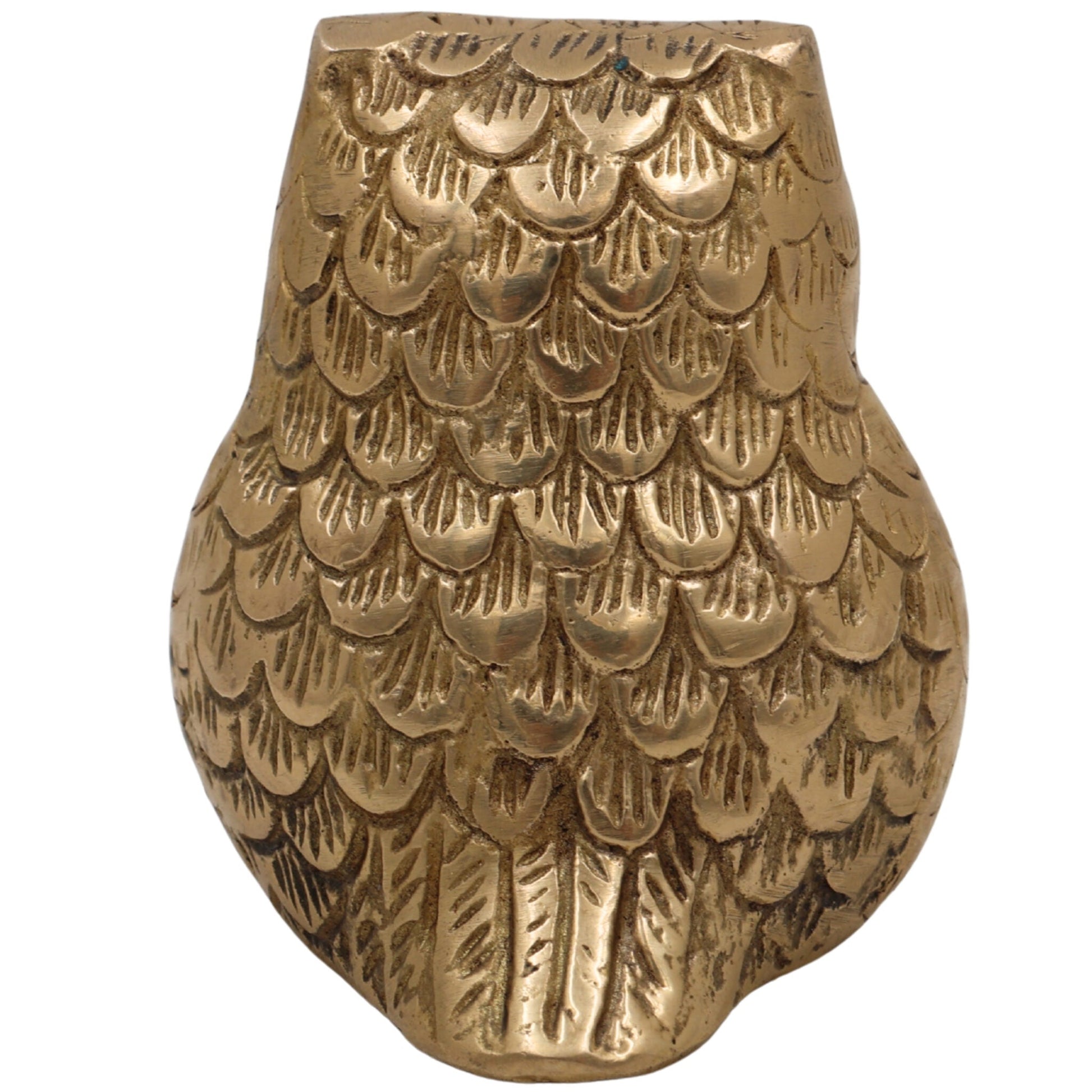 Handcrafted Brass Owl Idol | Ullu, Pechu, Uluka, Lakshmi Pakshi Sculpture | Vastu, Feng Shui & Home Decor Showpiece,Gold, 3.5 Inch, 1 Piece