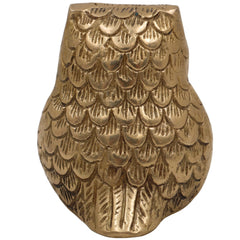 Handcrafted Brass Owl Idol | Ullu, Pechu, Uluka, Lakshmi Pakshi Sculpture | Vastu, Feng Shui & Home Decor Showpiece,Gold, 3.5 Inch, 1 Piece