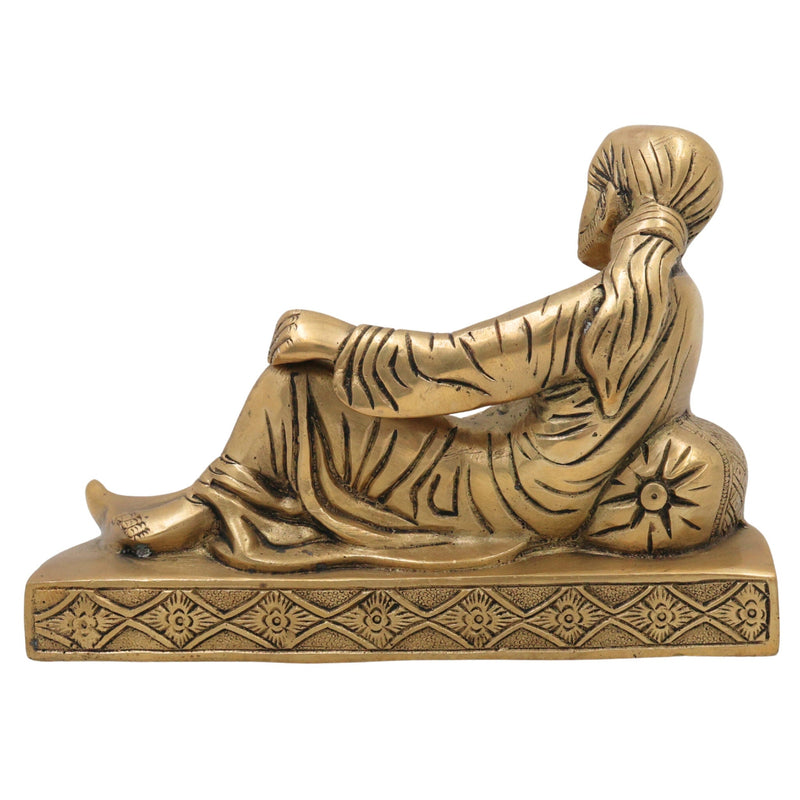 Brass Shirdi Sai Baba Idol, Sai Nath Murti, Peetal Pital Sai Baba Statue for Home Temple Pooja & Decor, Gold, 5.5 Inch, 1 Piece