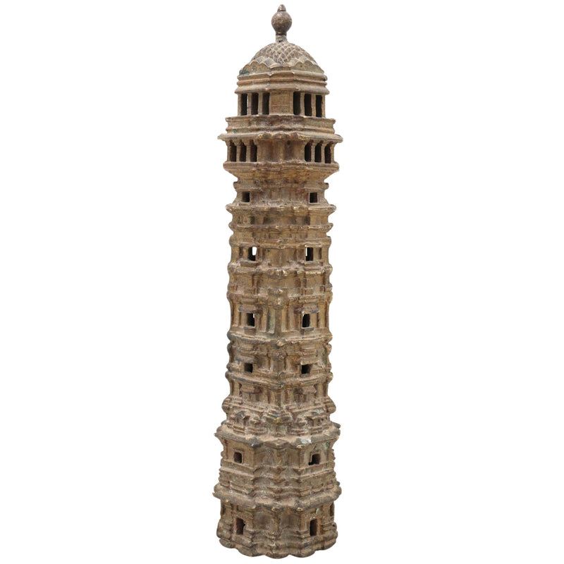 Bhunes Brass Antique Temple Showpeice, Mandir For Living Room Pooja Decoration Religious Home Décor, Temple, Home Temple, Mandap, Gopuram,Gold, 8 Inch, 1 Piece