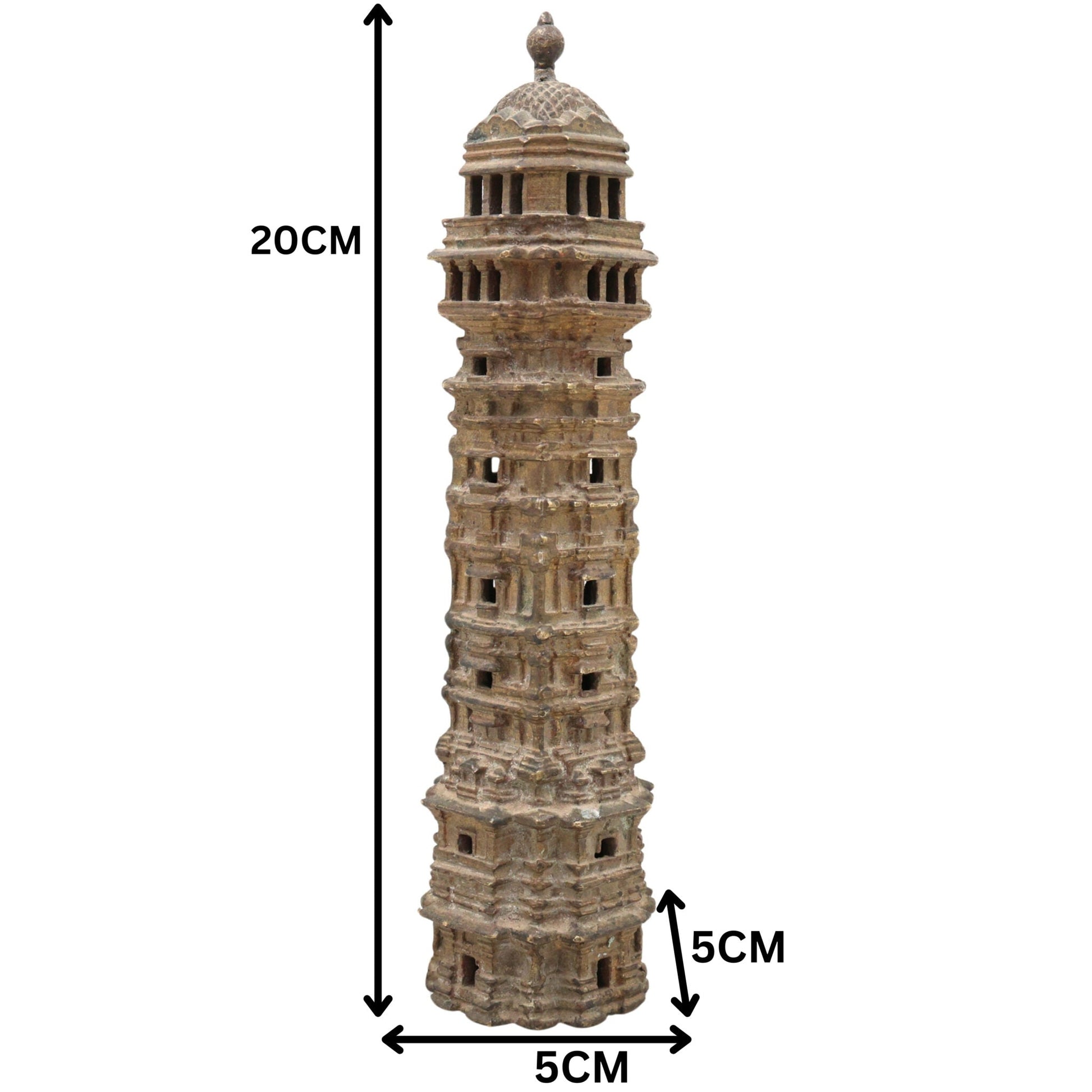 Bhunes Brass Antique Temple Showpeice, Mandir For Living Room Pooja Decoration Religious Home Décor, Temple, Home Temple, Mandap, Gopuram,Gold, 8 Inch, 1 Piece