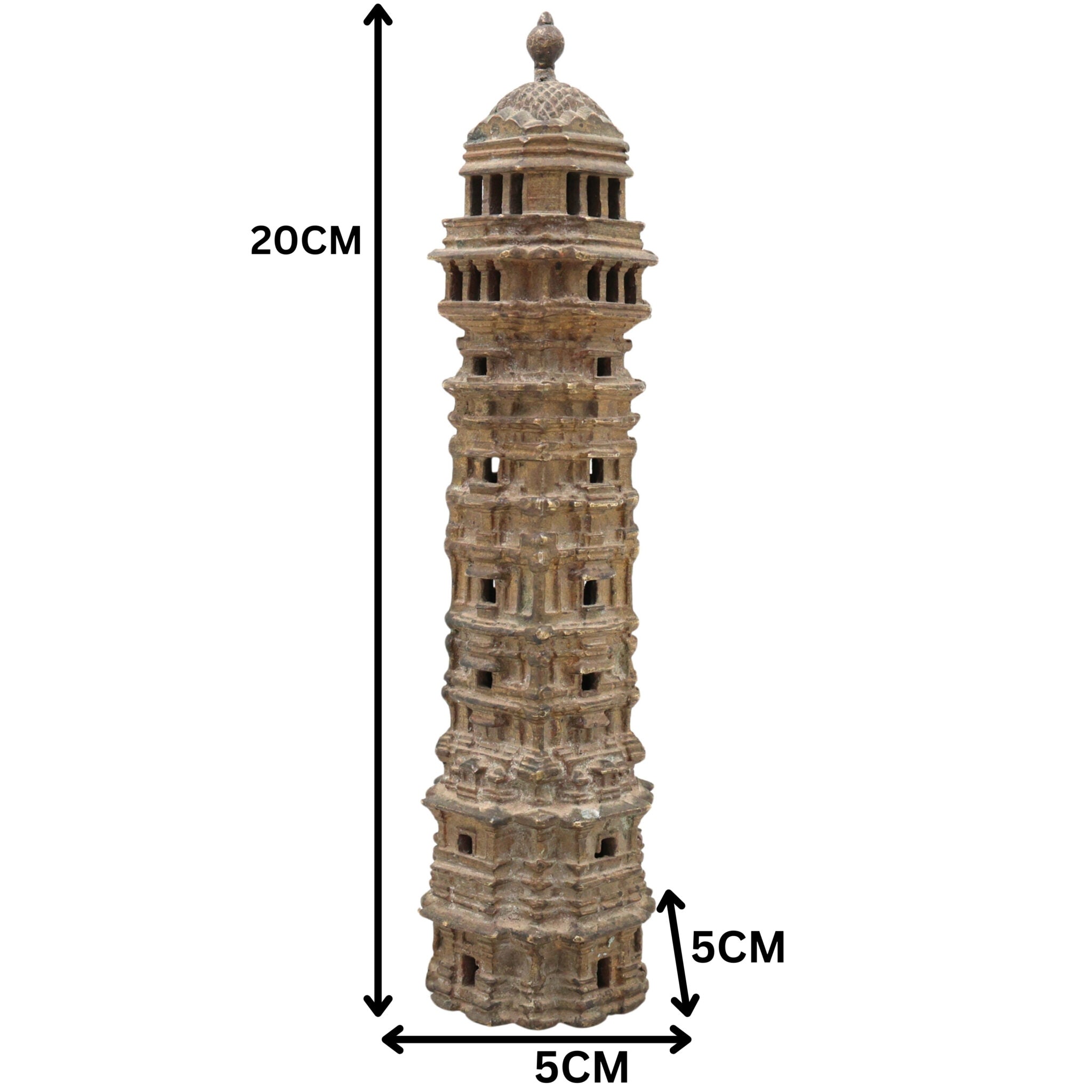 Bhunes Brass Antique Temple Showpeice, Mandir For Living Room Pooja Decoration Religious Home Décor, Temple, Home Temple, Mandap, Gopuram,Gold, 8 Inch, 1 Piece