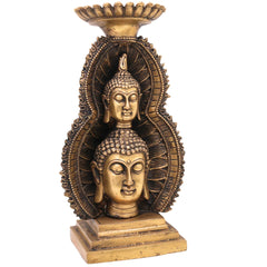Brass Buddha Head Idol, Meditating Lord Buddha Face Murti, Spiritual Buddha Statue for Home, Pooja & Meditation Decor,Gold, 12 Inch, 1 Piece