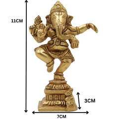 Handcrafted Brass Ganesha Idol – Vinayaka Ganpati Murti for Pooja Room, Home Temple & Gift | Siddhivinayak Ganapati Statue in Peetal(300g),Gold, 4.5 Inch, 1 Piece