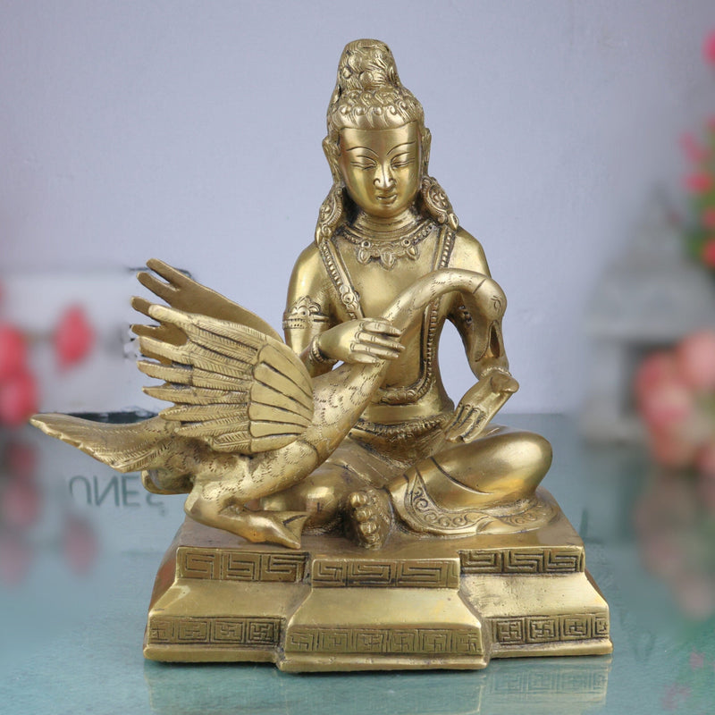 Brass Buddha Statue | Gautama Siddhartha Buddha Murti |Buddha Figurine | Spiritual Home Decor & Pooja Idol,Gold, 10 Inch, 1 Piece
