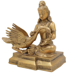 Brass Buddha Statue | Gautama Siddhartha Buddha Murti |Buddha Figurine | Spiritual Home Decor & Pooja Idol,Gold, 10 Inch, 1 Piece