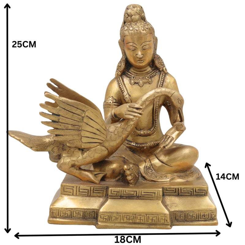 Brass Buddha Statue | Gautama Siddhartha Buddha Murti |Buddha Figurine | Spiritual Home Decor & Pooja Idol,Gold, 10 Inch, 1 Piece