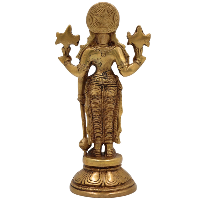 Brass Handmade Vishnu Idol | Narayana Murti | Venkateswara / Balaji Statue | Govinda Padmanabha Vigraha for Home, Temple & Pooja Decor | Spiritual Gift, Gold, 9 Inch, 1 Piece