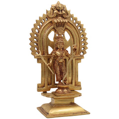 Brass Rama Idol With Prabhavali, Shri Ram Murti, Lord Ramachandra Vigraham, Ramar Brass Statue, Ram Lalla Idol, Ram Bhagwan Moorthi for Pooja Home Temple Decor Gift,Gold, 11.5 Inch, 1 Piece