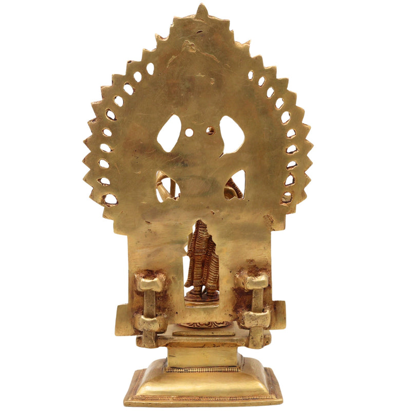 Brass Rama Idol With Prabhavali, Shri Ram Murti, Lord Ramachandra Vigraham, Ramar Brass Statue, Ram Lalla Idol, Ram Bhagwan Moorthi for Pooja Home Temple Decor Gift,Gold, 11.5 Inch, 1 Piece