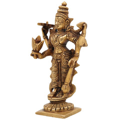 Brass Vishnu Idol | Narayana Murti | Balaji Statue | Govinda Vigraha | Home Decor, Temple Puja, Spiritual Gift, Showpiece,Gold, 6 Inch, 1 Piece