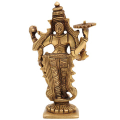 Brass Vishnu Idol | Narayana Murti | Balaji Statue | Govinda Vigraha | Home Decor, Temple Puja, Spiritual Gift, Showpiece,Gold, 6 Inch, 1 Piece