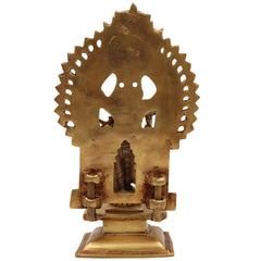 Brass Vishnu Balaji Srinivasa Govinda Idol with Prabhavali for Home Temple Decor & Pooja, Gold, 11.5 Inch