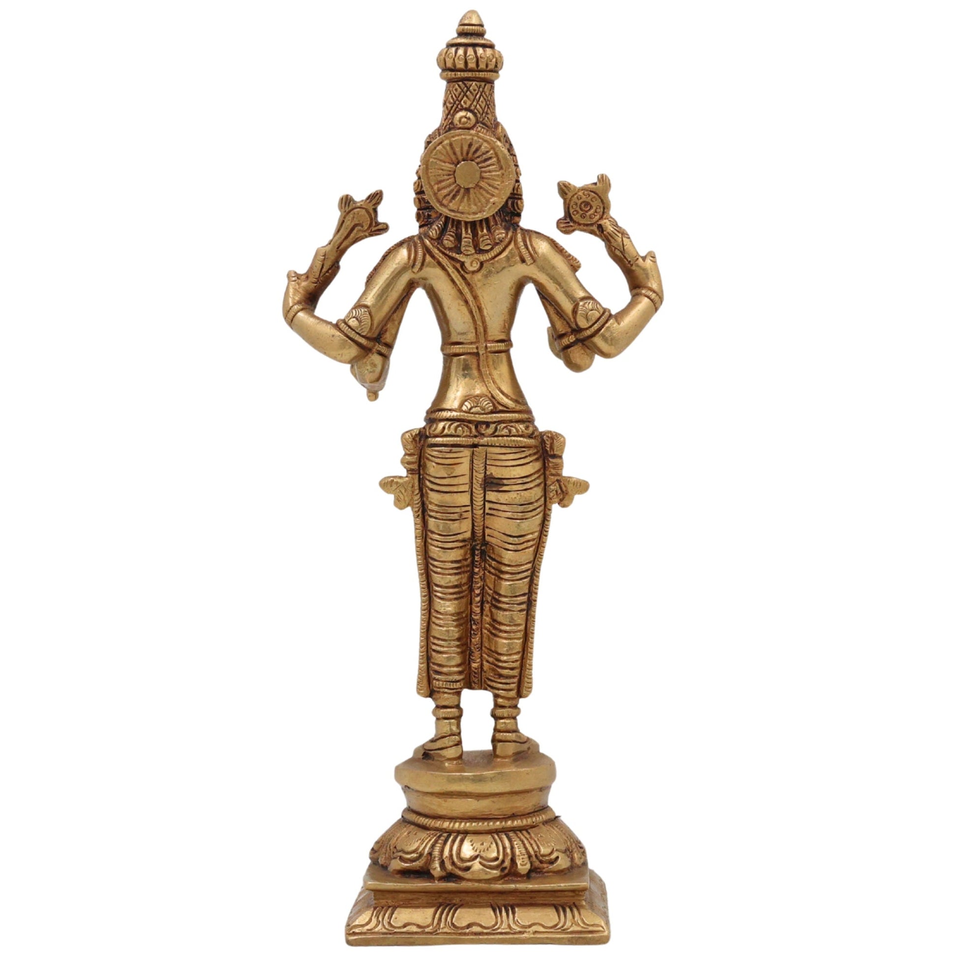Brass Lord Narasimha Swamy Idol – Yoga Narasimha Murti, Narasingha Statue for Pooja Room, Home, Temple & Office Decor, Handmade Nrisimha Figurine,Gold, 4 Inch, 1 Piece