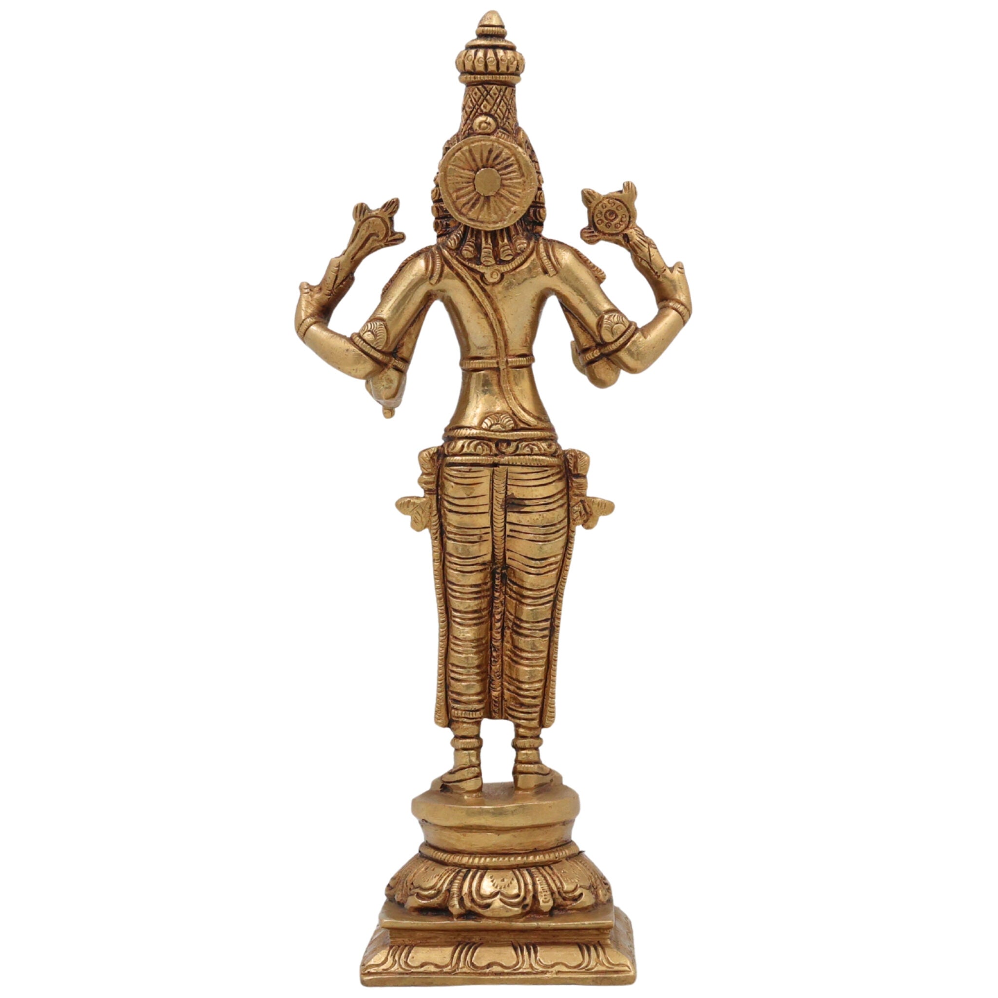 Brass Lord Narasimha Swamy Idol – Yoga Narasimha Murti, Narasingha Statue for Pooja Room, Home, Temple & Office Decor, Handmade Nrisimha Figurine,Gold, 4 Inch, 1 Piece