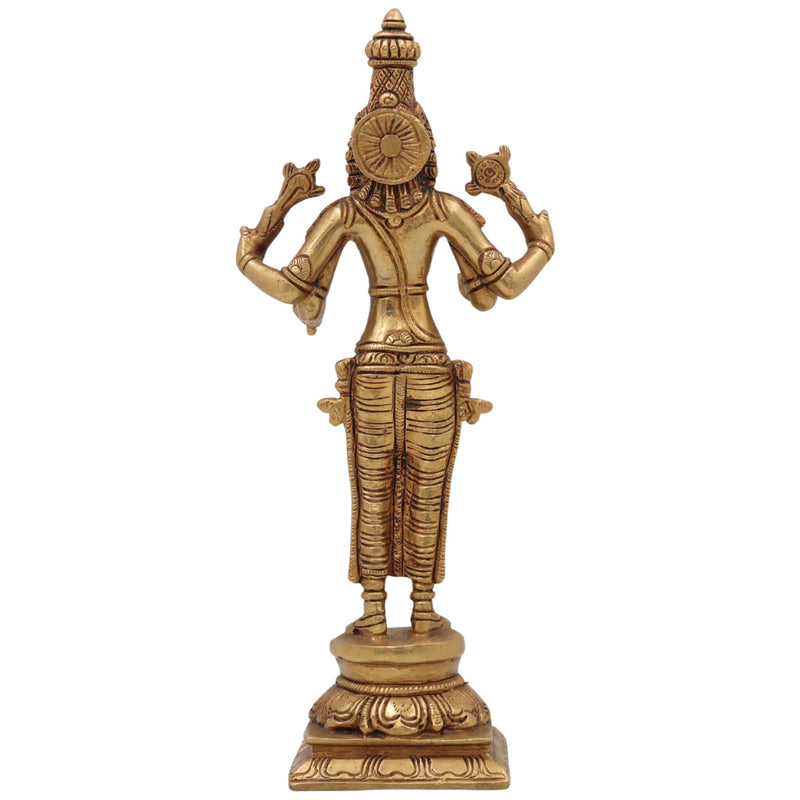 Brass Lord Narasimha Swamy Idol – Yoga Narasimha Murti, Narasingha Statue for Pooja Room, Home, Temple & Office Decor, Handmade Nrisimha Figurine,Gold, 4 Inch, 1 Piece