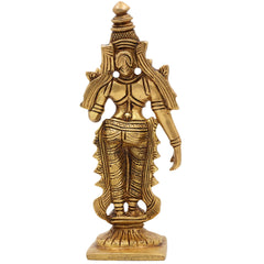 Handcrafted Brass Mahalakshmi Idol, Kamala Devi | Shree Padmavati Narayani Murti for Pooja, Home Temple & Diwali Gift ,Gold, 6 Inch, 1 Piece