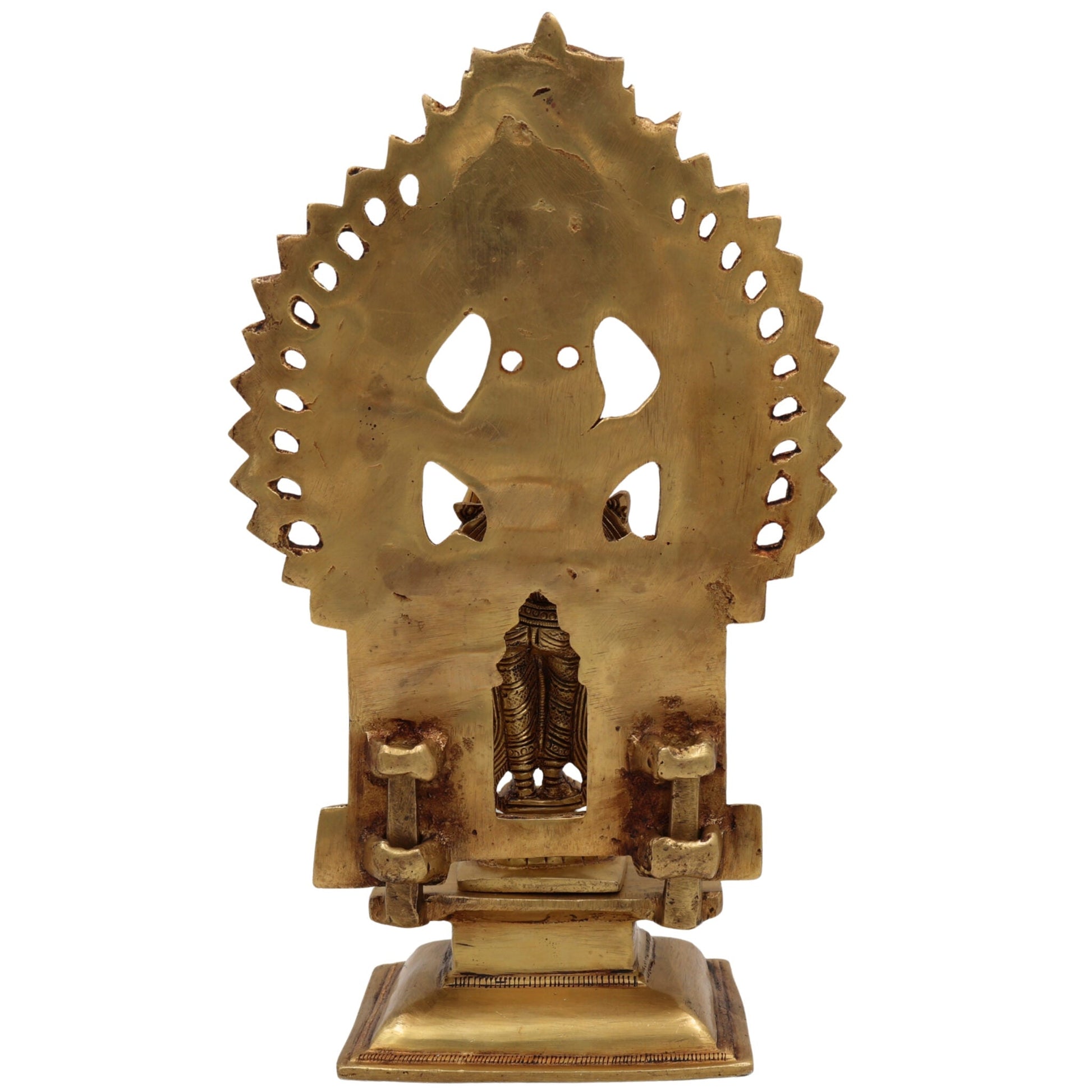 Handcrafted Brass Mahalakshmi Idol with Prabhavali – Shri Lakshmi Devi | Kamala | Narayani | Ashta Lakshmi Murti for Pooja Room, Home Temple & Decor,Gold, 11.5 Inch, 1 Piece