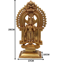 Handcrafted Brass Mahalakshmi Idol with Prabhavali – Shri Lakshmi Devi | Kamala | Narayani | Ashta Lakshmi Murti for Pooja Room, Home Temple & Decor,Gold, 11.5 Inch, 1 Piece