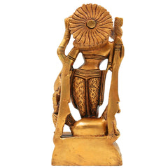 Handcrafted Brass Durga Devi Idol – Mahishasura Mardini | Shakti | Simhavahini | Vaishno Devi Murti for Pooja & Home Decor,Gold, 6 Inch, 1 Piece