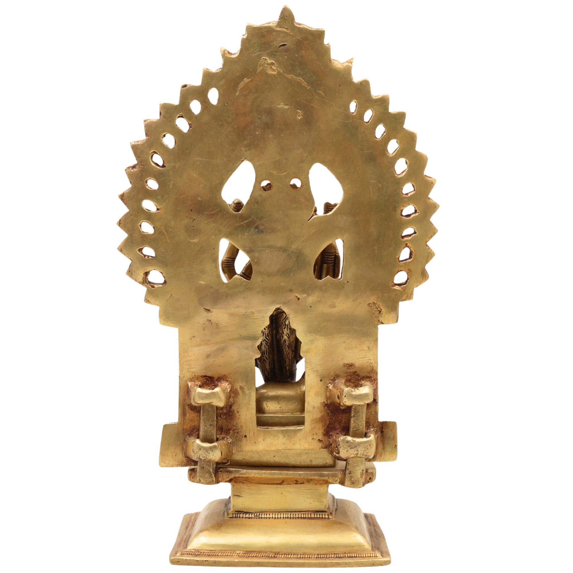 Maa Durga Devi Brass Idol with Prabhavali – Mahishasura Mardini | Shakti | Simhavahini | Ambika | Vaishno Mata Statue for Pooja, Temple & Home Decor,Gold, 11.5 Inch, 1 Piece