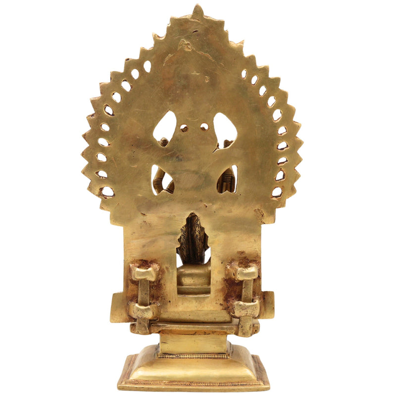 Maa Durga Devi Brass Idol with Prabhavali – Mahishasura Mardini | Shakti | Simhavahini | Ambika | Vaishno Mata Statue for Pooja, Temple & Home Decor,Gold, 11.5 Inch, 1 Piece