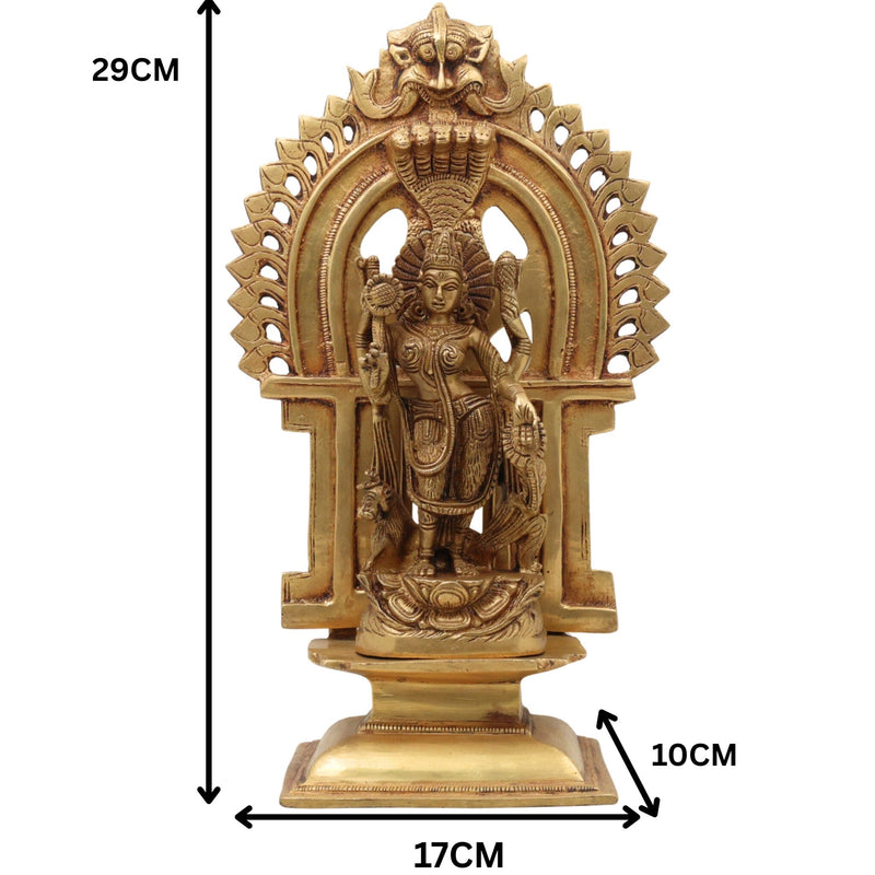 Maa Durga Devi Brass Idol with Prabhavali – Mahishasura Mardini | Shakti | Simhavahini | Ambika | Vaishno Mata Statue for Pooja, Temple & Home Decor,Gold, 11.5 Inch, 1 Piece