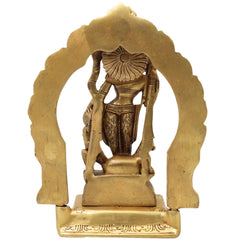 Brass Durga Maa Idol | Sherawali Mata Statue | Handmade Devi Murti with Prabhavali & Base | Mahishasura Mardini Jagdamba Shakti Sculpture for Home Temple & Puja Decor,Gold, 8 Inch, 1 Piece