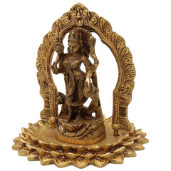 Handcrafted Brass Durga Devi Idol with Prabhavali – Mahishasura Mardini | Shakti | Chamundeshwari | Antique Finish for Pooja, Home Temple & Decor,Gold, 8 Inch, 1 Piece