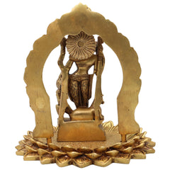 Handcrafted Brass Durga Devi Idol with Prabhavali – Mahishasura Mardini | Shakti | Chamundeshwari | Antique Finish for Pooja, Home Temple & Decor,Gold, 8 Inch, 1 Piece